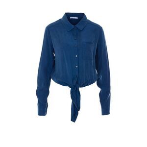 Patrizia Pepe Women Flowing Cupro Shirt With Bow